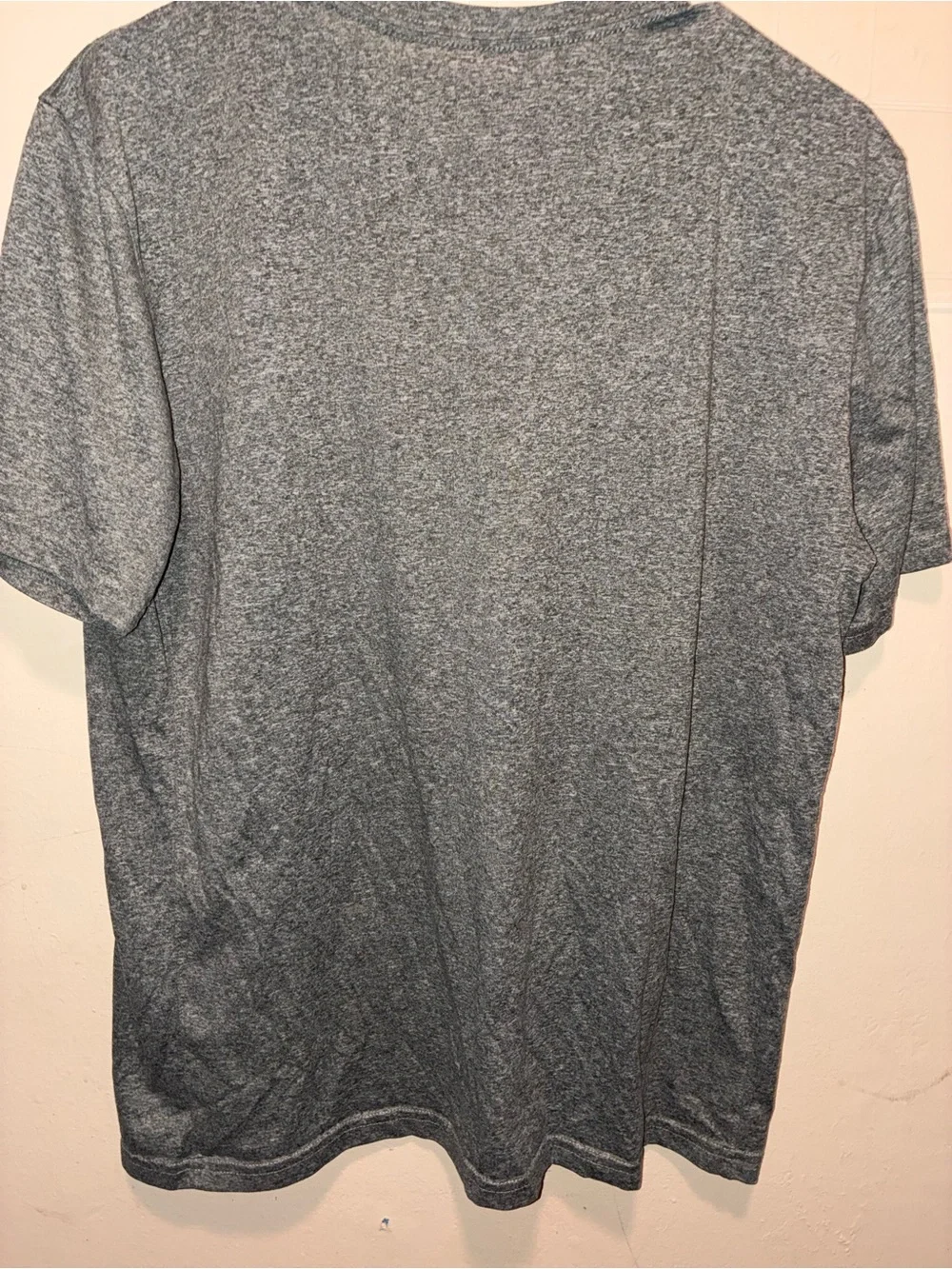 Nike Men's Heather Gray Short Sleeve Dri-FIT Tee with Black Swoosh